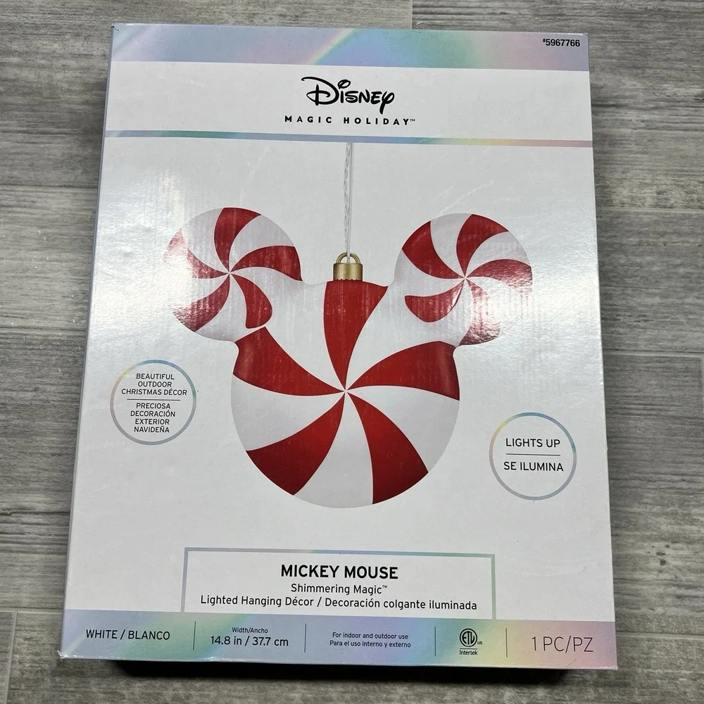 Disney 11.93 In Hanging Decoration Mickey Mouse LED Holiday Christmas‎ Light New